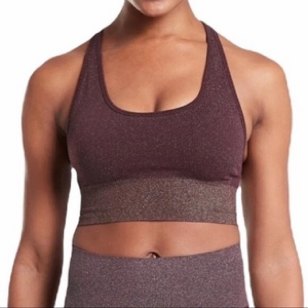 Athleta Women's Sparkling Burgundy Sports Bra